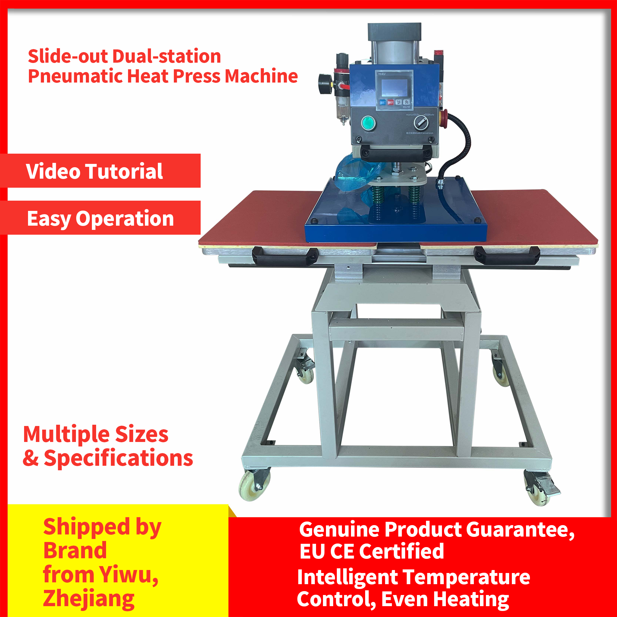 Pneumatic Dual-Station Sliding Heat Press