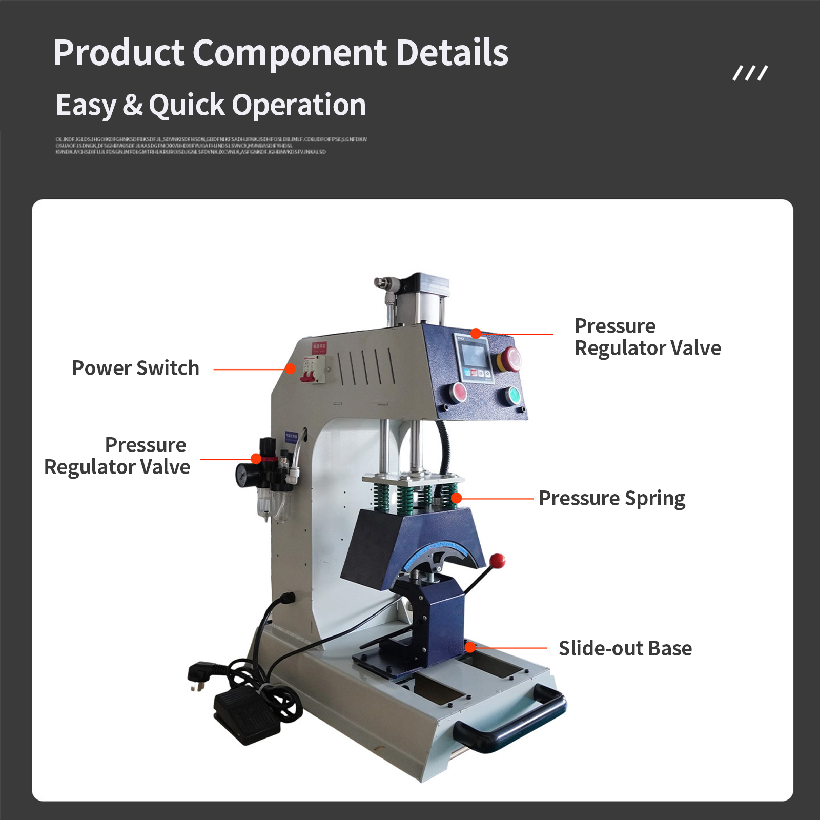 Pneumatic Cap Heat Press
